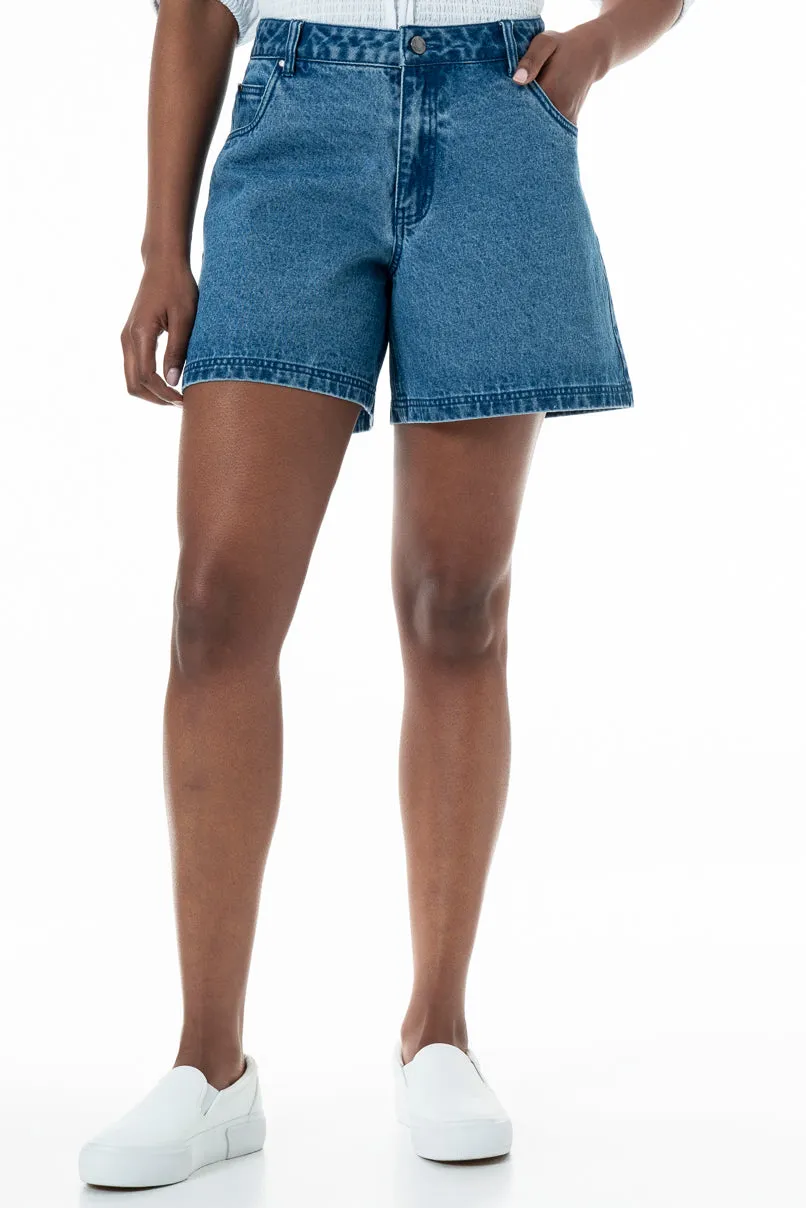 Denim Shorts _ 151995 _ Mid Wash sold by Refinery
