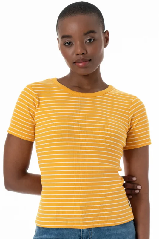 Stripe Rib T-Shirt sold by Refinery