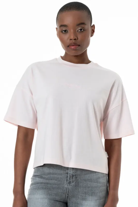 Boxy Branded T-Shirt _ 152270 _ Light Pink sold by Refinery