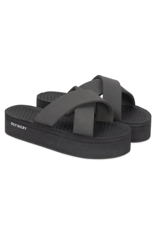 Platform Fashion Sandal _ 151136 _ Charcoal sold by Refinery