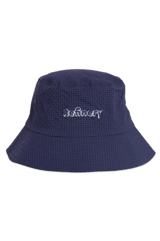 Seersucker Bucket Hat _ 150715 _ Navy sold by Refinery
