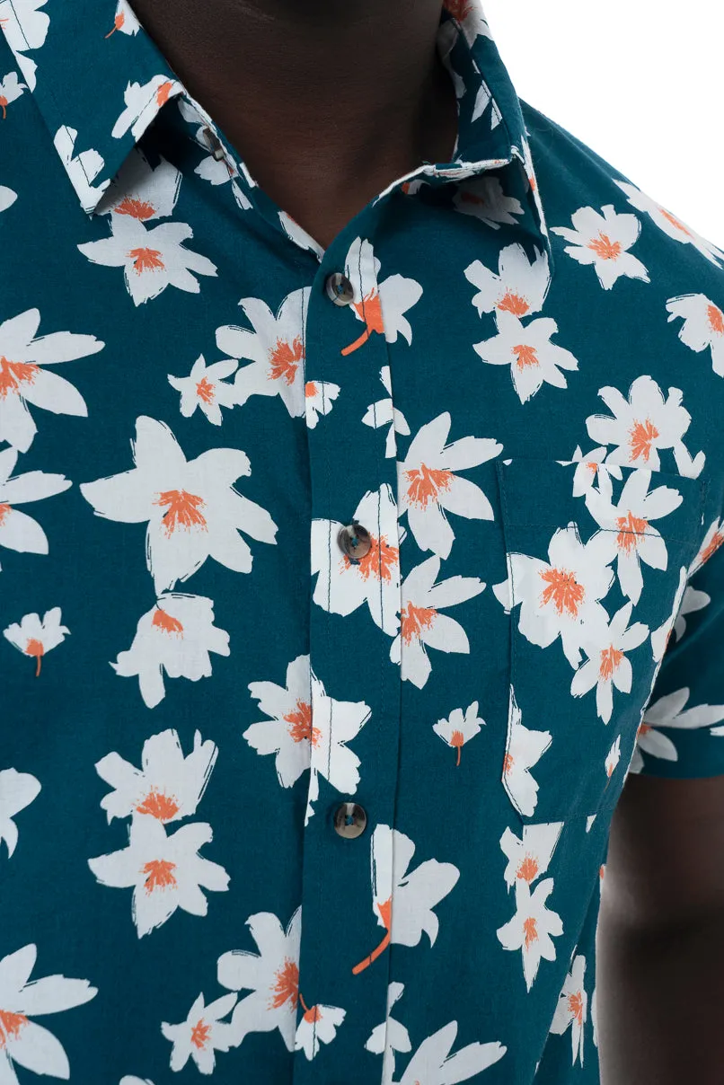 Printed Shirt _ 151698 _ Teal sold by Refinery product image thumbnail 3