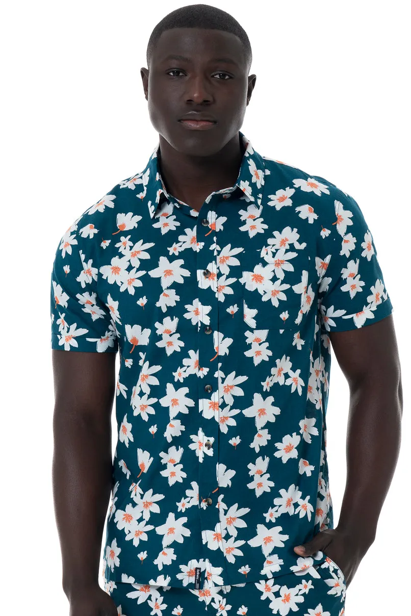 Printed Shirt _ 151698 _ Teal sold by Refinery product image thumbnail 2