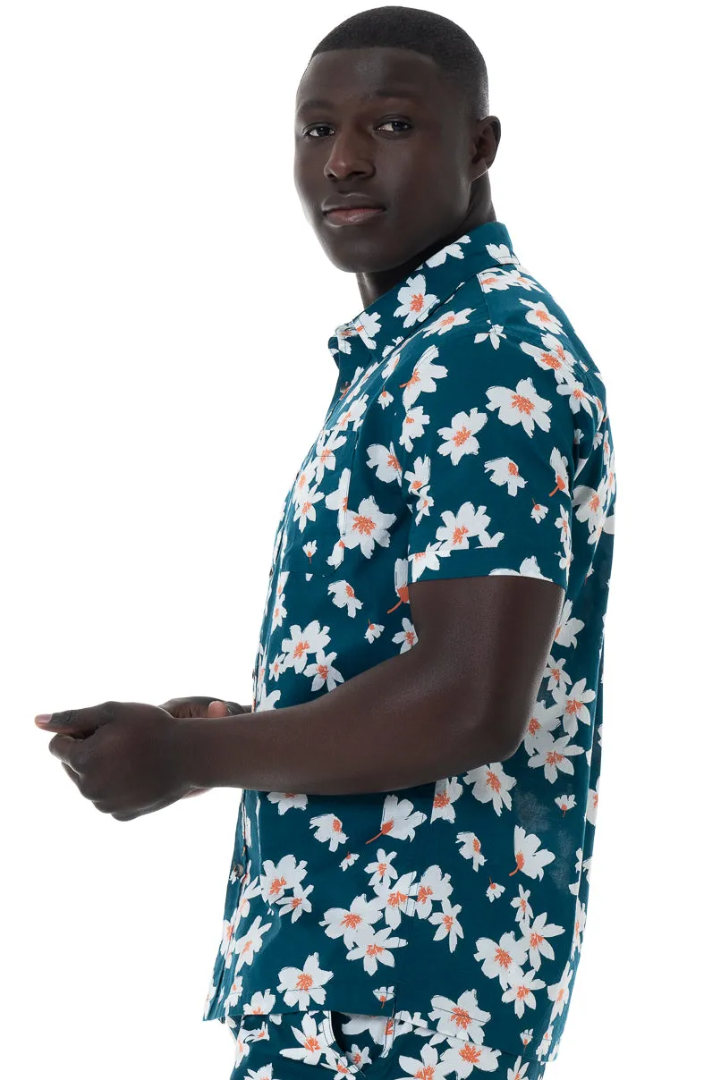 Printed Shirt _ 151698 _ Teal sold by Refinery product image thumbnail 4