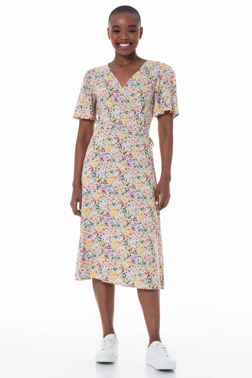 Printed Wrap Dress _ 152183 _ Multi sold by Refinery