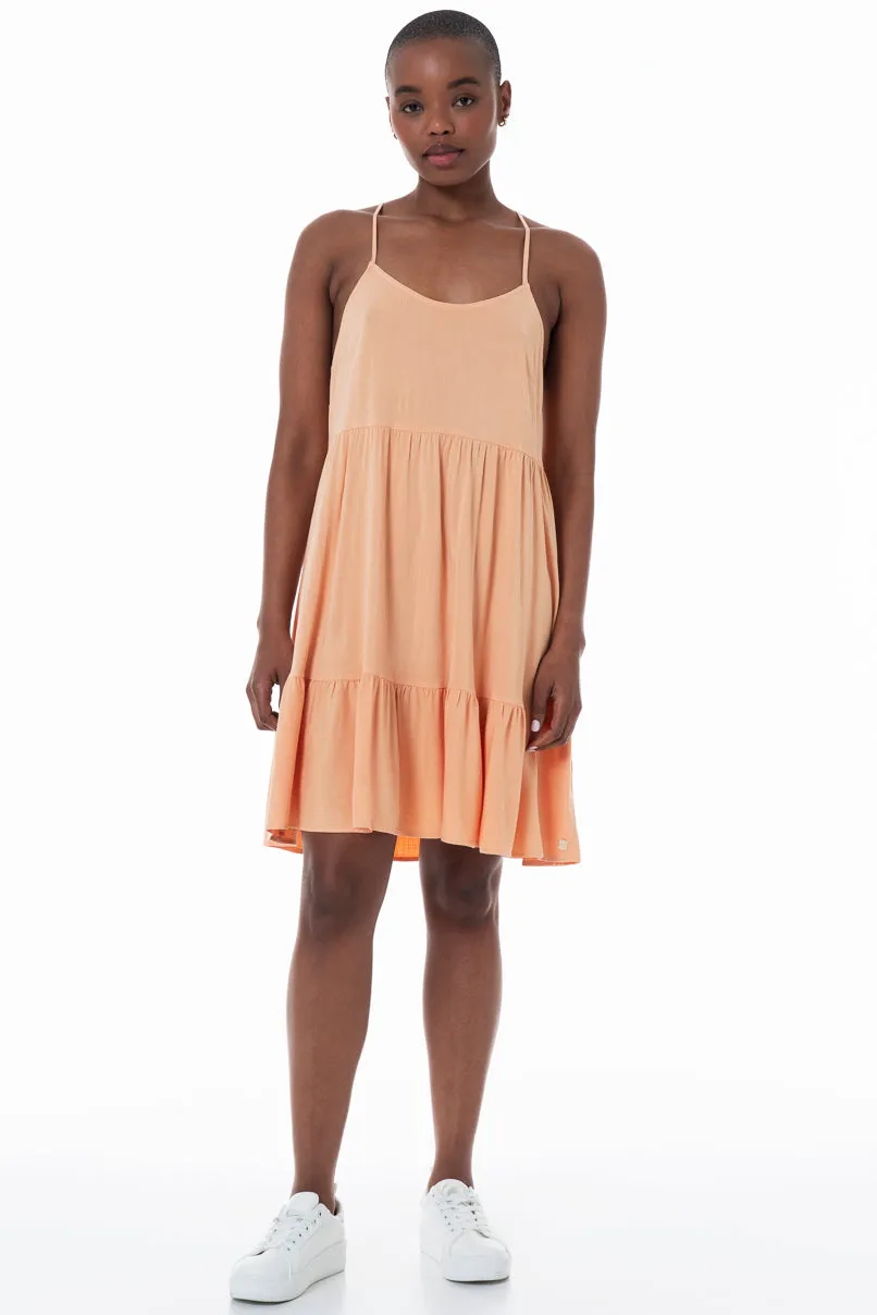 Frill Dress _ 152142 _ Peach sold by Refinery