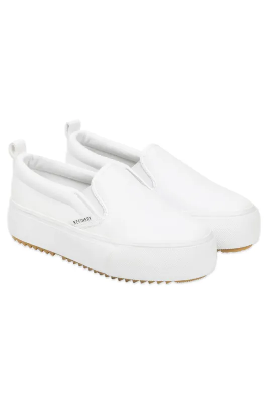 Platform Slip-On Sneaker _ 150957 _ White sold by Refinery