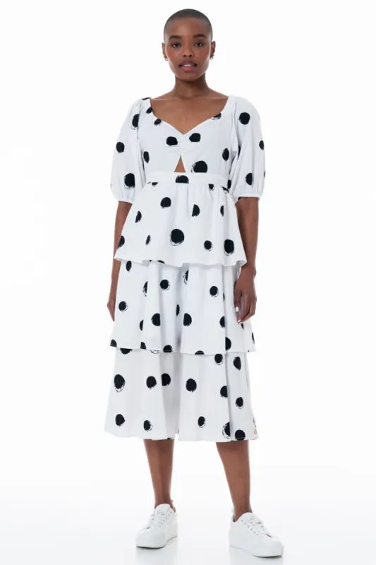Puff Sleeve Dress _ 152161 _ Optic White sold by Refinery