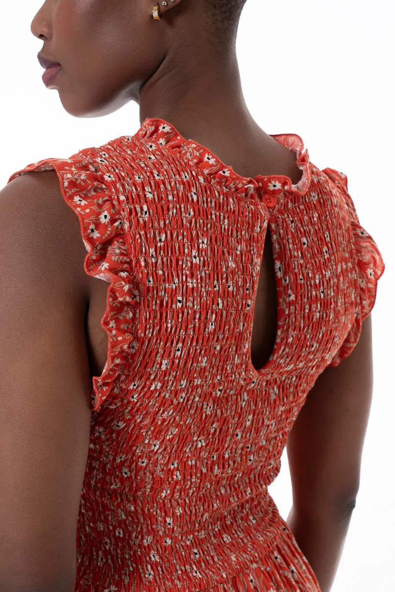 Printed Midi Dress _ 152185 _ Tangerine sold by Refinery product image thumbnail 2