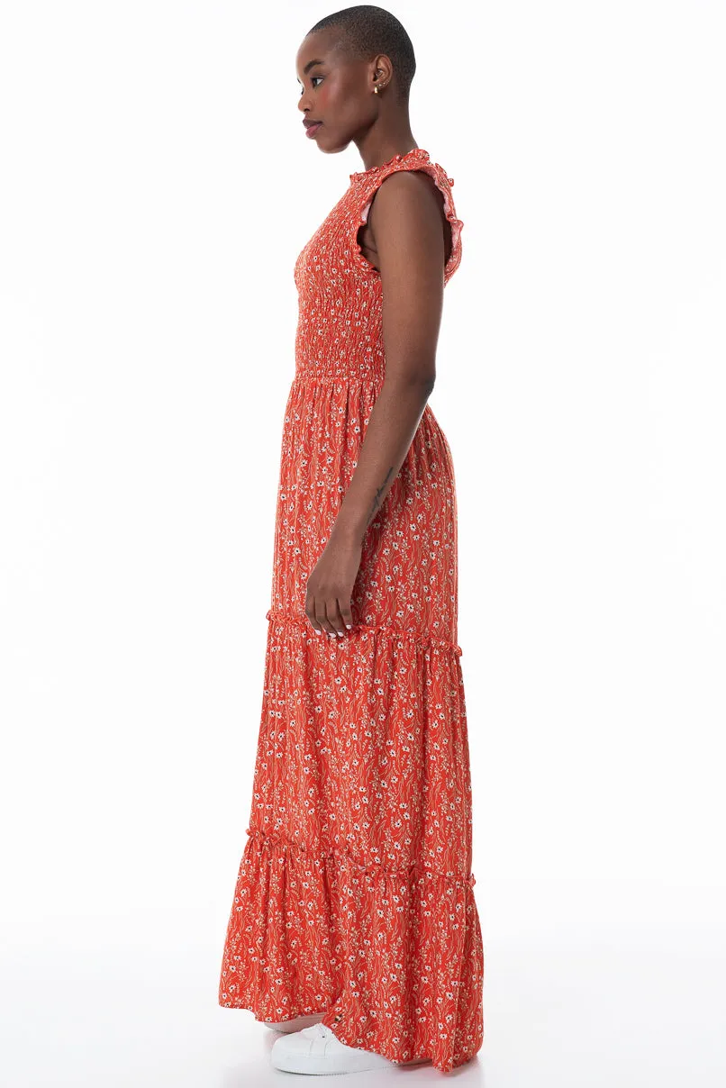 Printed Midi Dress _ 152185 _ Tangerine sold by Refinery product image thumbnail 3