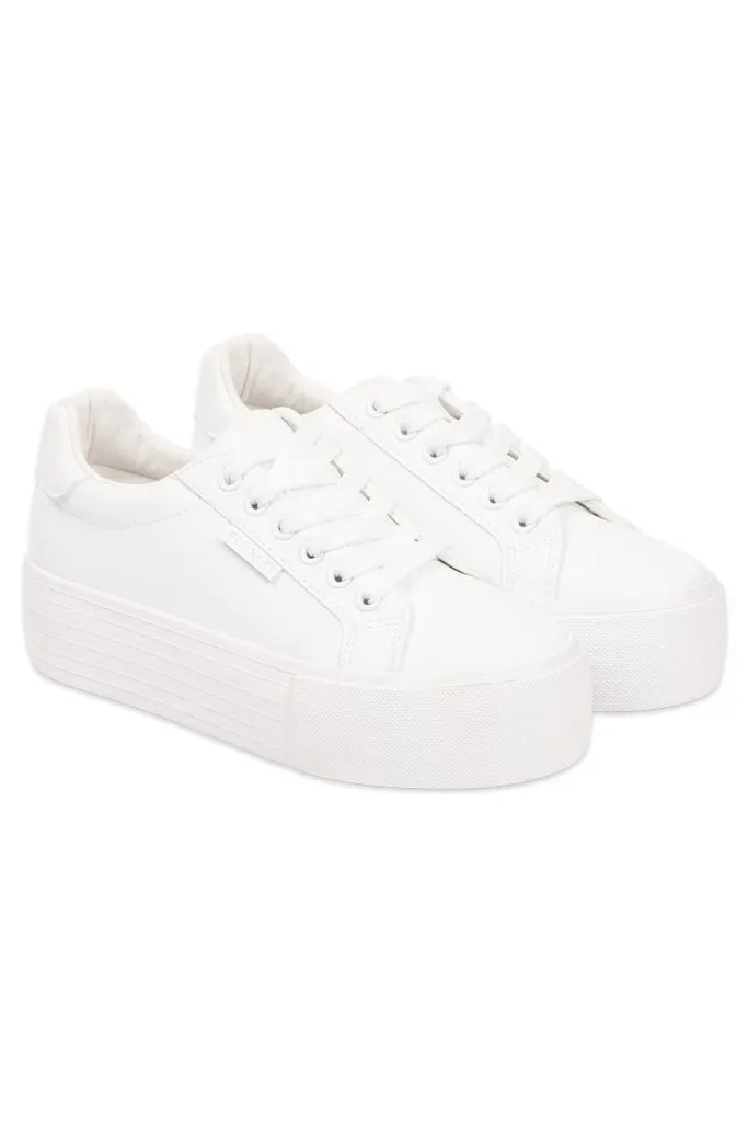 Platform Lace Up Sneaker _ 153935 _ White sold by Refinery