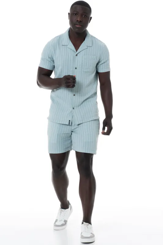 Striped Shirt _ 151701 _ Sage sold by Refinery