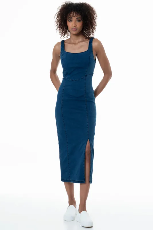 Denim Dress _ 152153 _ Mid Wash sold by Refinery