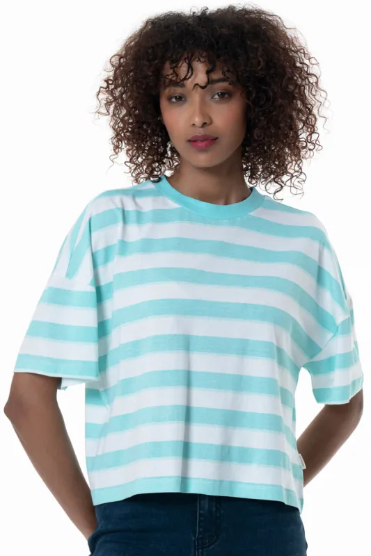 Boxy T-Shirt _ 152267 _ Aqua sold by Refinery