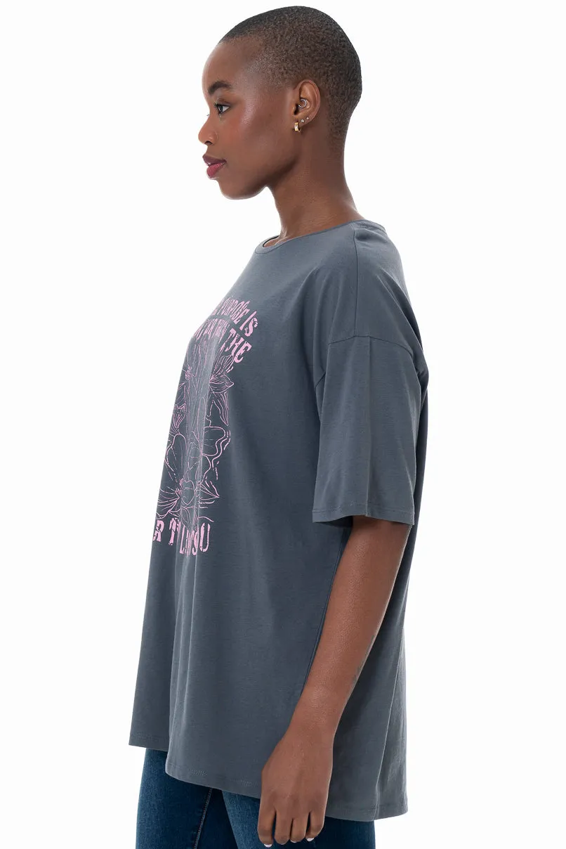 Oversize Statement T-Shirt _ 152280 _ Grey sold by Refinery product image thumbnail 2