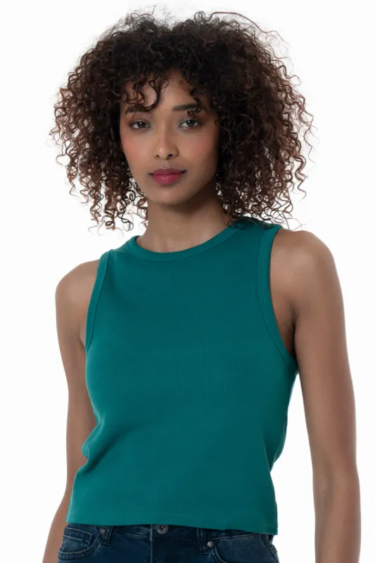 Ribbed Tank Top _ 152289 _ Green sold by Refinery
