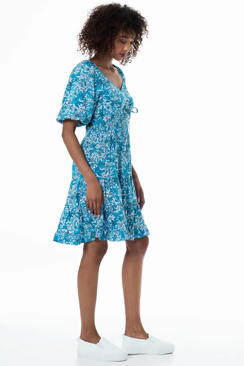 Puff Sleeve Tierred Dress _ 152173 _ Blue sold by Refinery product image thumbnail 4