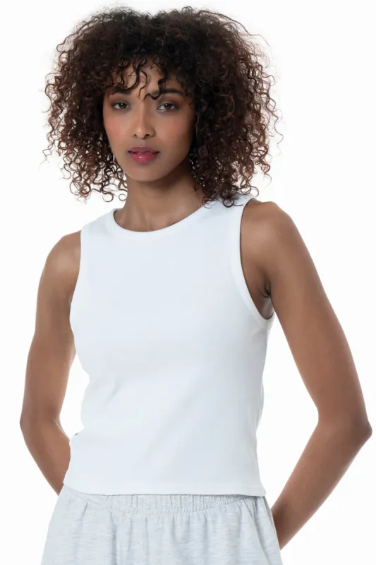 Ribbed Tank Top _ 153831 _ White sold by Refinery