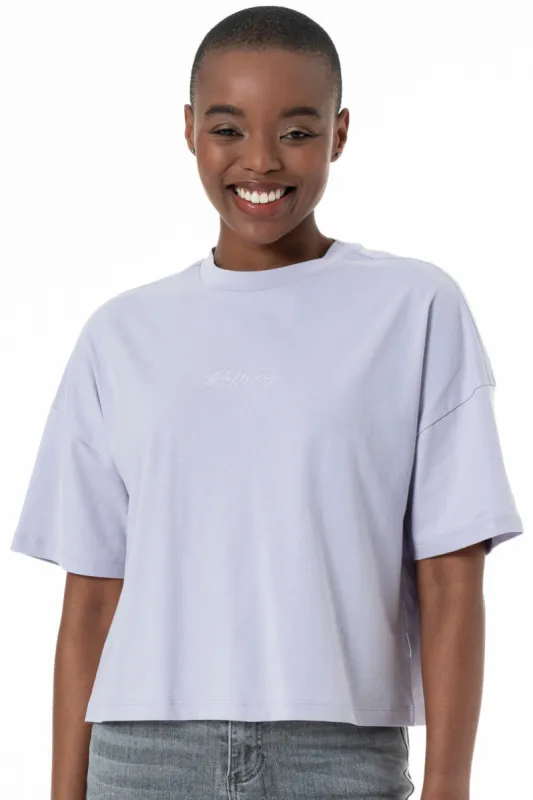 Boxy Branded T-Shirt _ 152278 _ Blue sold by Refinery