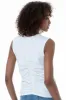 High Neck Ruched Tank Top _ 152295 _ Optic White sold by Refinery