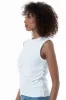 High Neck Ruched Tank Top _ 152295 _ Optic White sold by Refinery