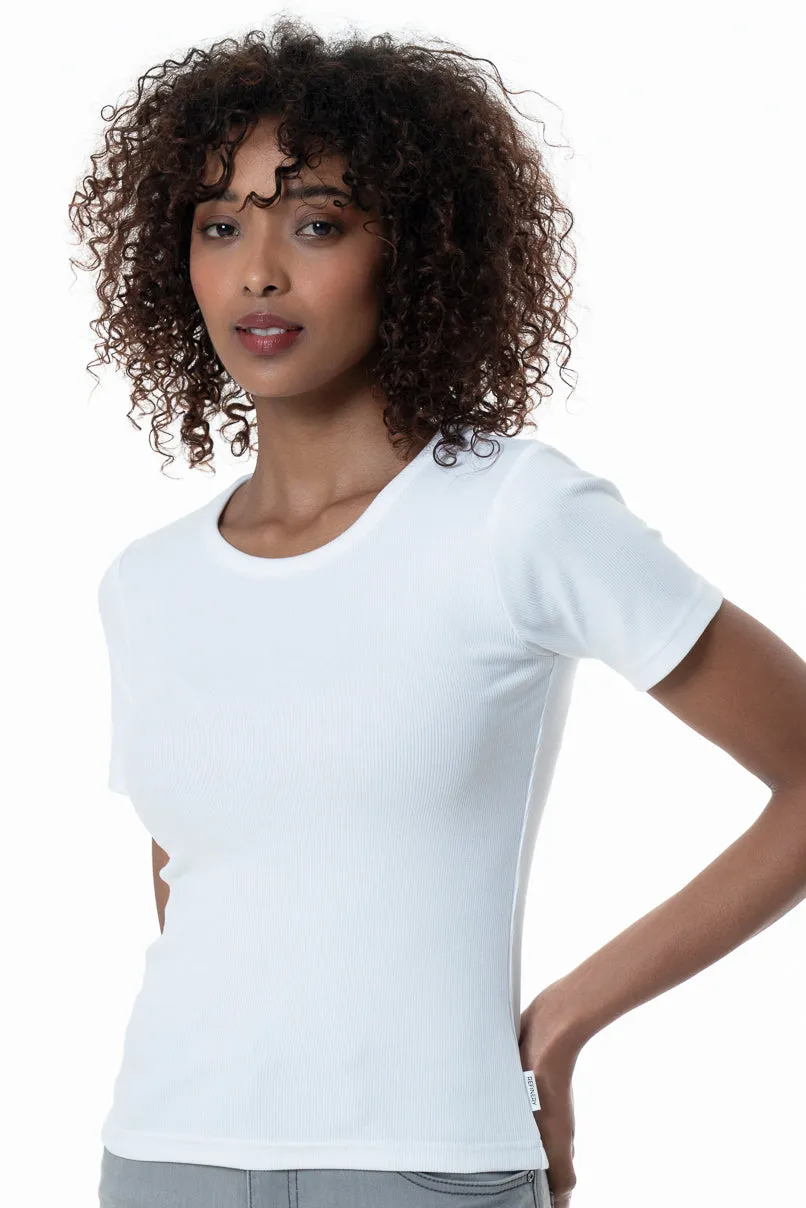 Ribbed T-Shirt _ 153809 _ White sold by Refinery
