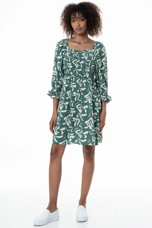 Shirred Bodice Dress _ 153759 _ Green sold by Refinery