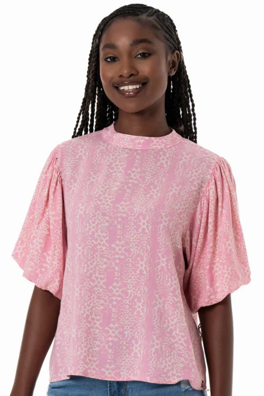 Hi-Neck Shift Top _ 154566 _ Pink sold by Refinery
