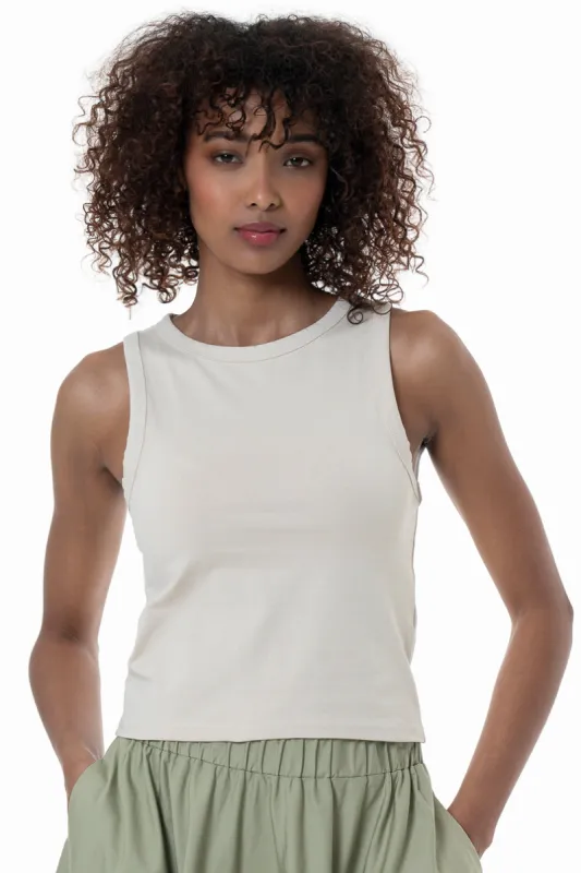 Short Knit Tank _ 152286 _ Stone sold by Refinery
