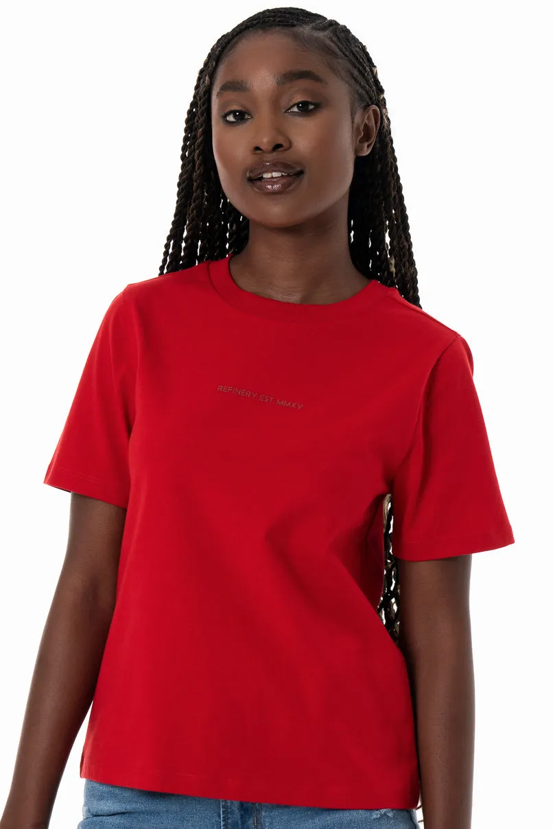 Slim Fit T-Shirt _ 154359 _ Red sold by Refinery