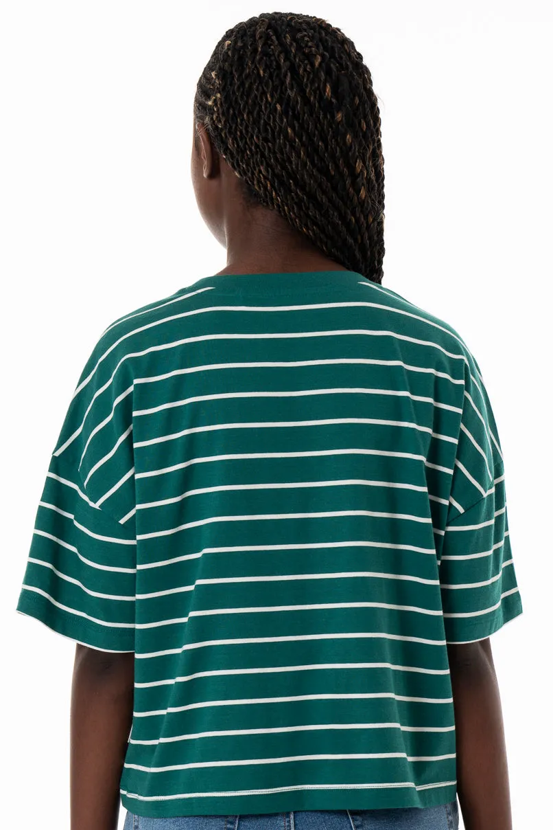 Stripe Boxy T-Shirt _ 152281 _ Green sold by Refinery product image thumbnail 3