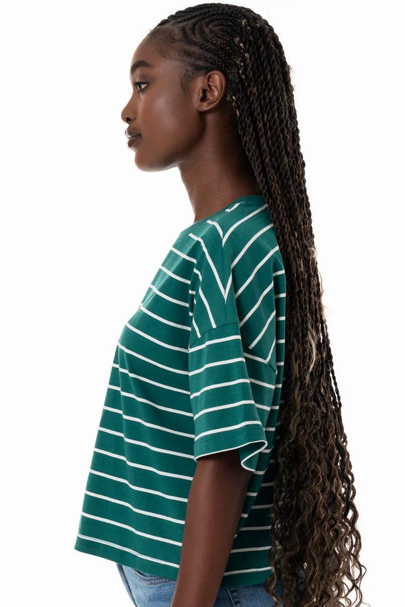 Stripe Boxy T-Shirt _ 152281 _ Green sold by Refinery product image thumbnail 2