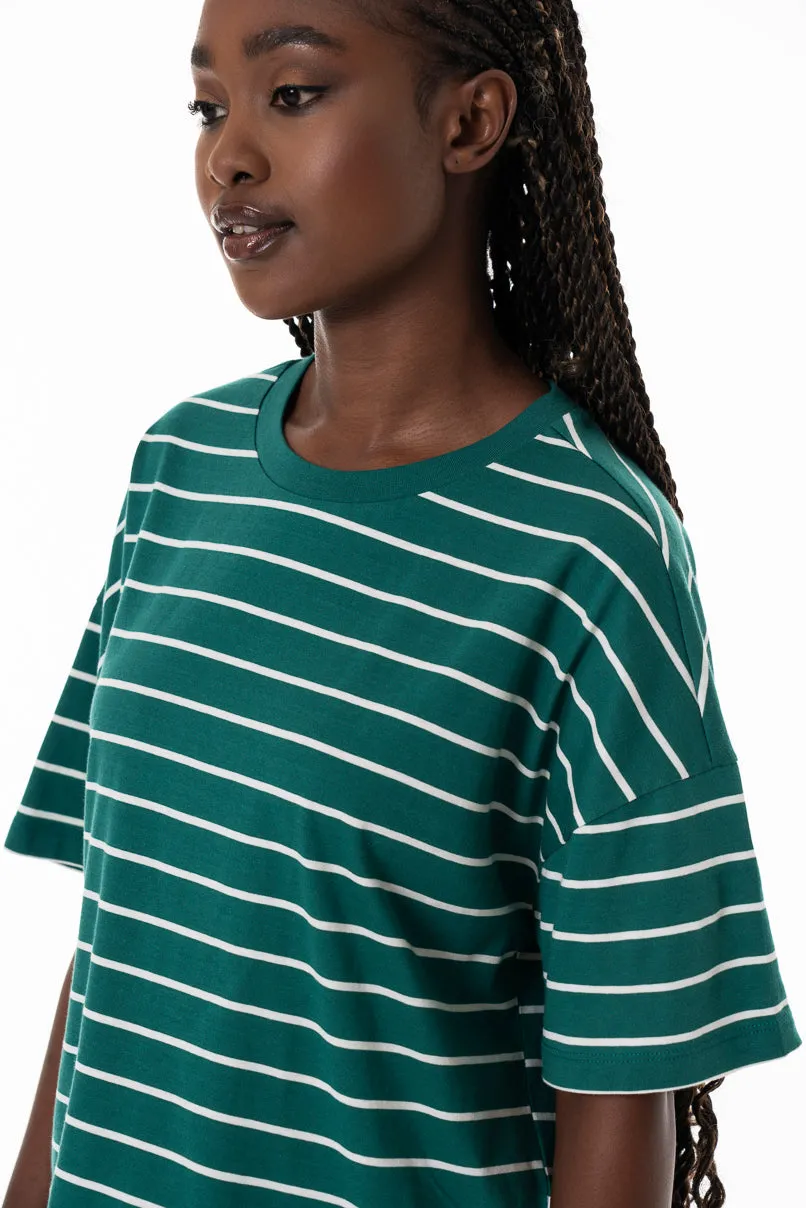 Stripe Boxy T-Shirt _ 152281 _ Green sold by Refinery product image thumbnail 4