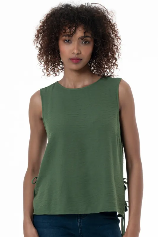 Tank Top With Side Ties _ 153821 _ Green sold by Refinery