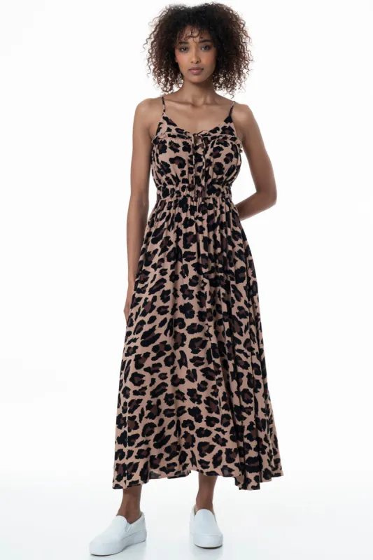 Animal Printed Dress _ 153773 _ Brown sold by Refinery