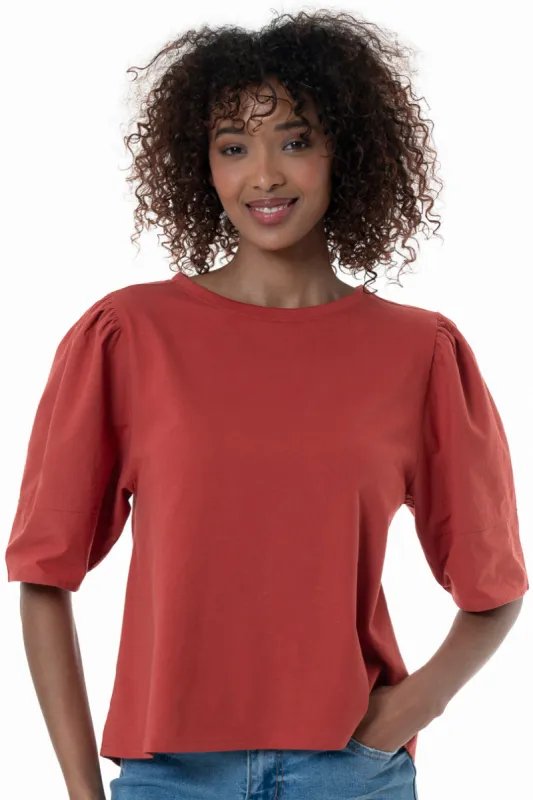 T-Shirt With Boxy Sleeves _ 154368 _ Red sold by Refinery