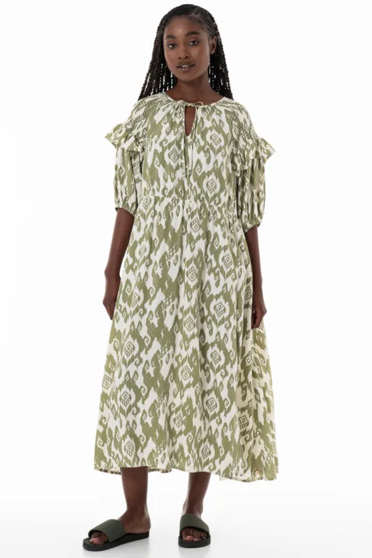 A-Line Midi Dress _ 153772 _ Sage sold by Refinery