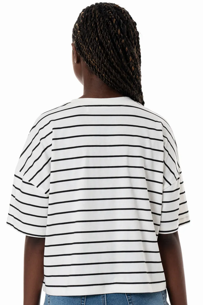 Stripe Boxy T-Shirt _ 154367 _ Milk sold by Refinery product image thumbnail 3