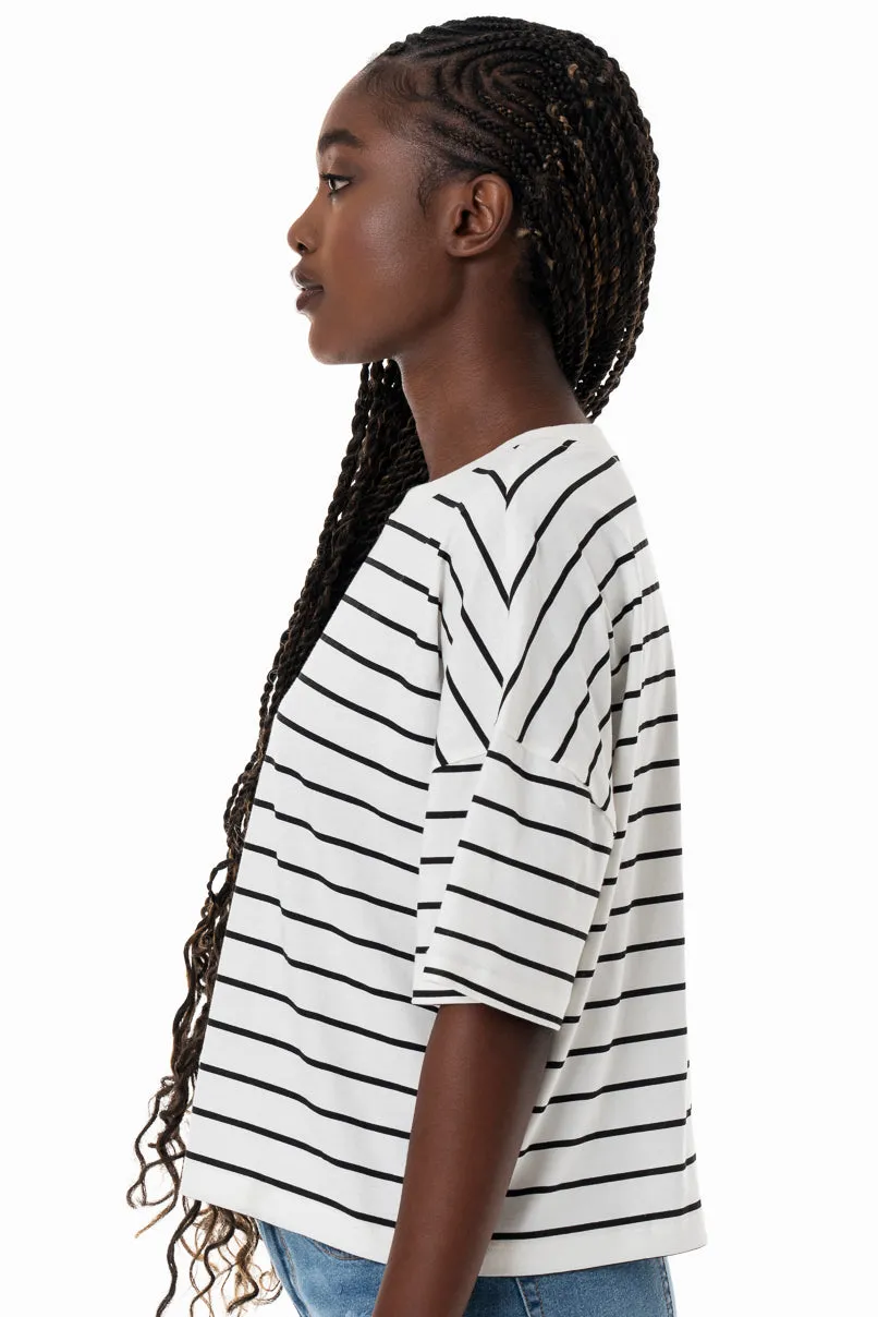 Stripe Boxy T-Shirt _ 154367 _ Milk sold by Refinery product image thumbnail 2