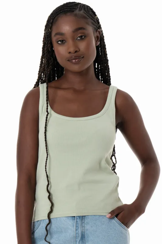 Scoop Neck Top _ 153834 _ Green sold by Refinery