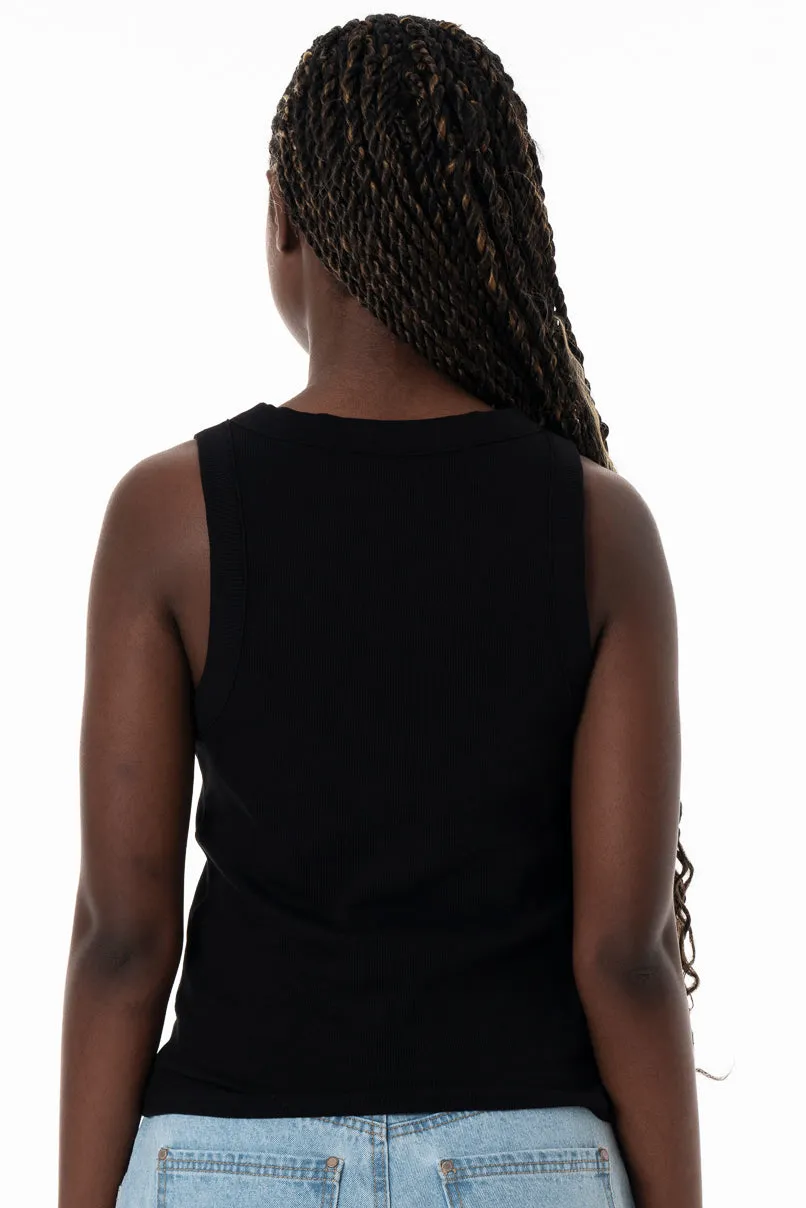 Ribbed Tank Top _ 153836 _ Black sold by Refinery product image thumbnail 3