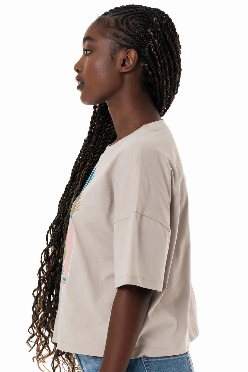 Boxy Statement T-Shirt _ 154352 _ Stone sold by Refinery product image thumbnail 2