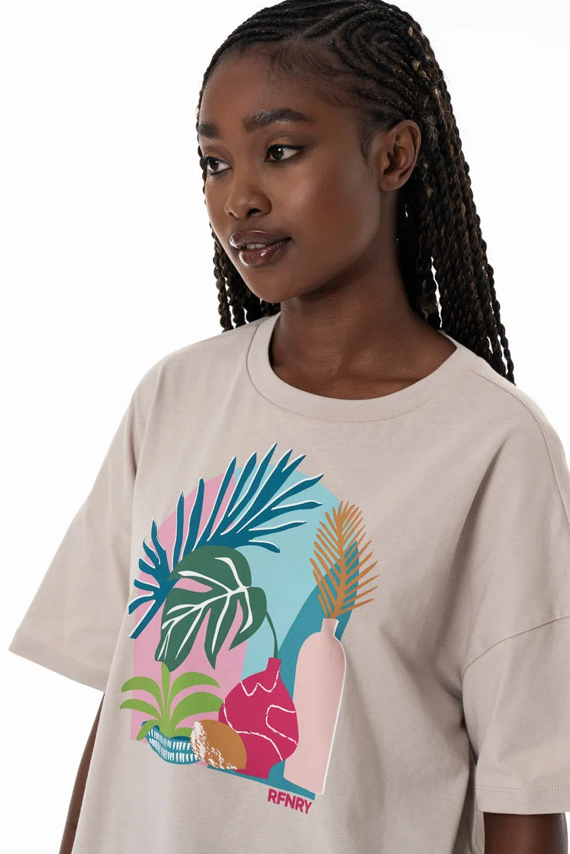 Boxy Statement T-Shirt _ 154352 _ Stone sold by Refinery product image thumbnail 4