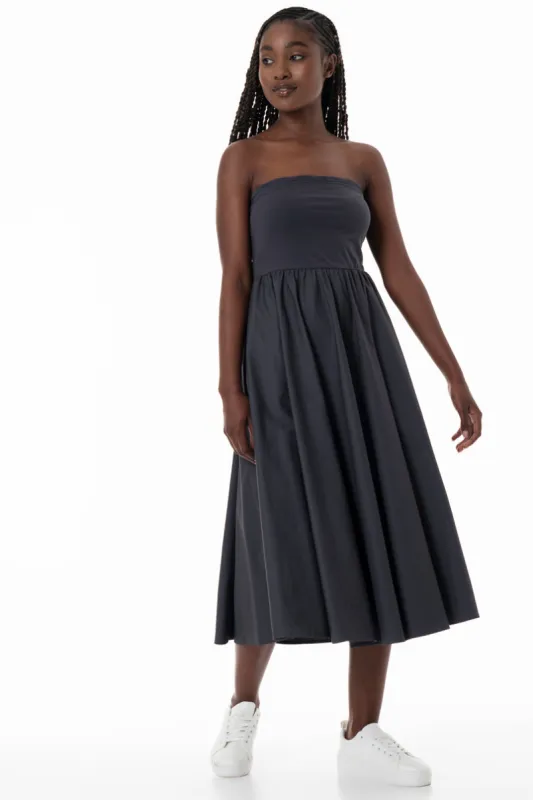 Bandeau Midi Dress _ 153905 _ Charcoal sold by Refinery