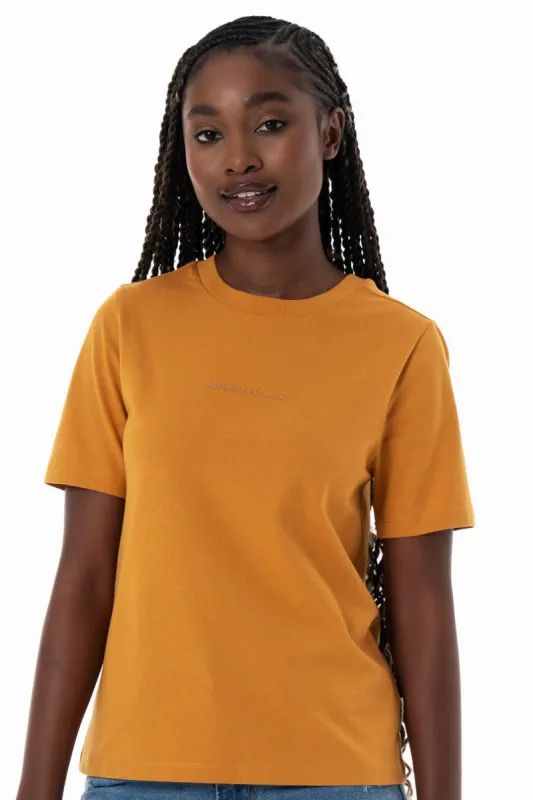 Slim Fit T-Shirt _ 154364 _ Ochre sold by Refinery