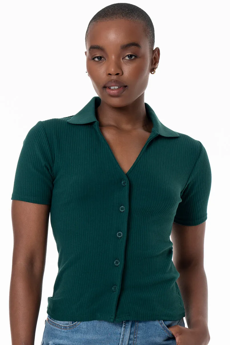 Mock Button Top _ 154504 _ Green sold by Refinery