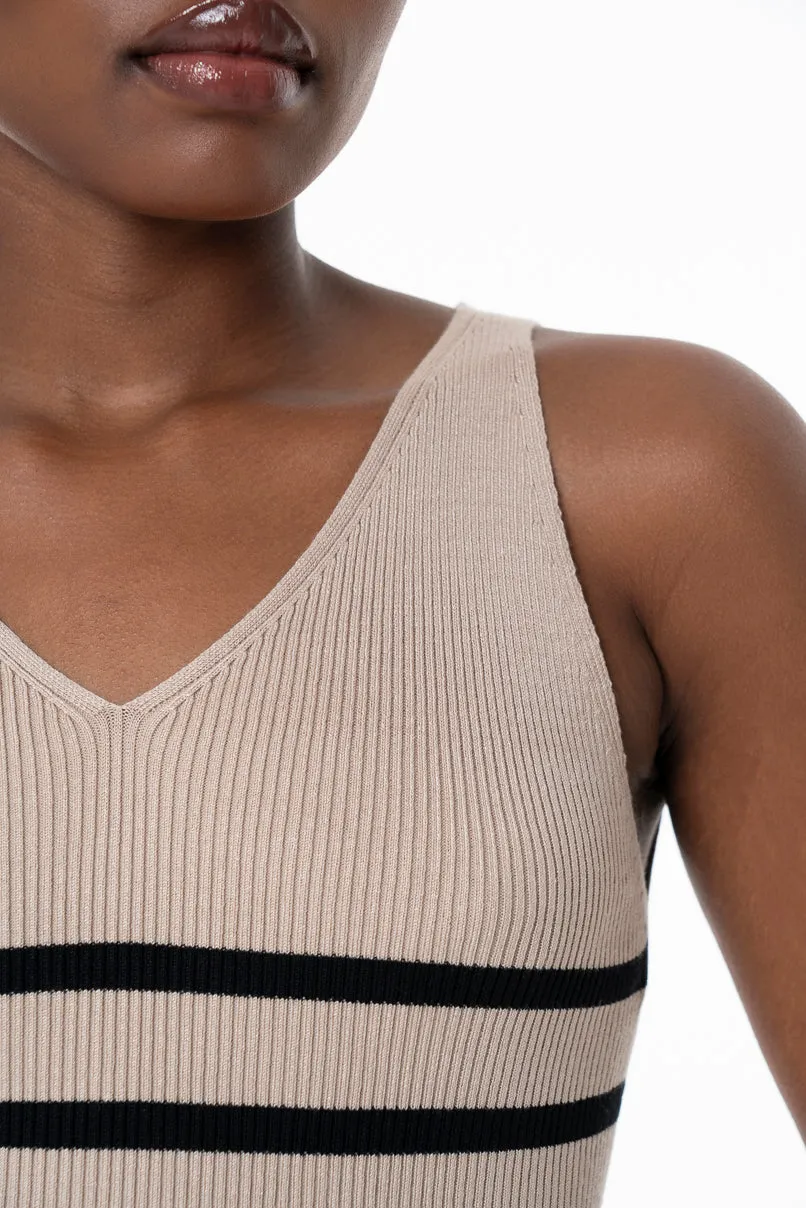 Knit Tank Top _ 158887 _ Beige sold by Refinery product image thumbnail 4