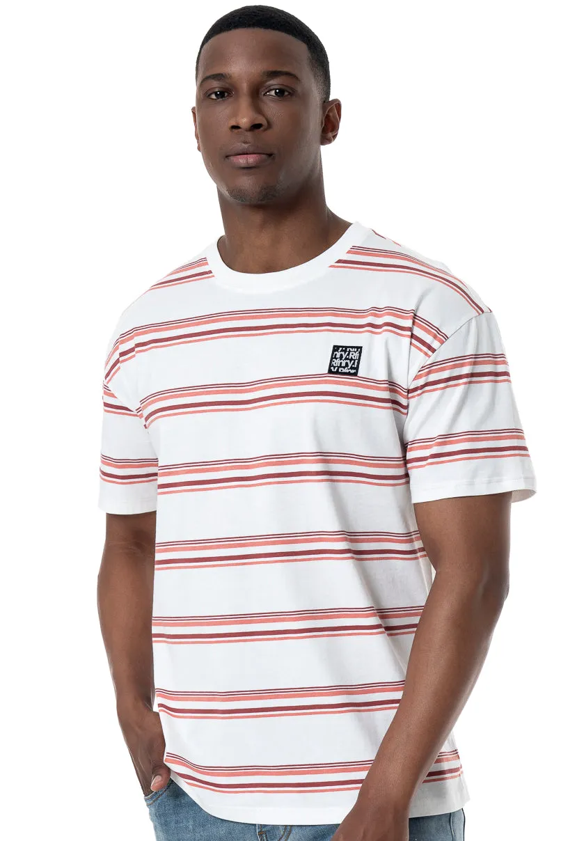 Striped T-Shirt _ 153229 _ Off White sold by Refinery