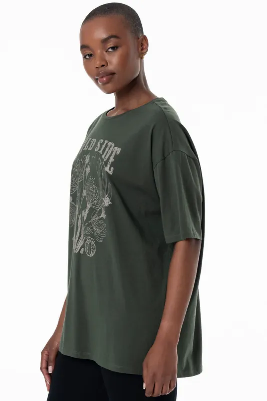 Oversized T-Shirt _ 154932 _ Green sold by Refinery