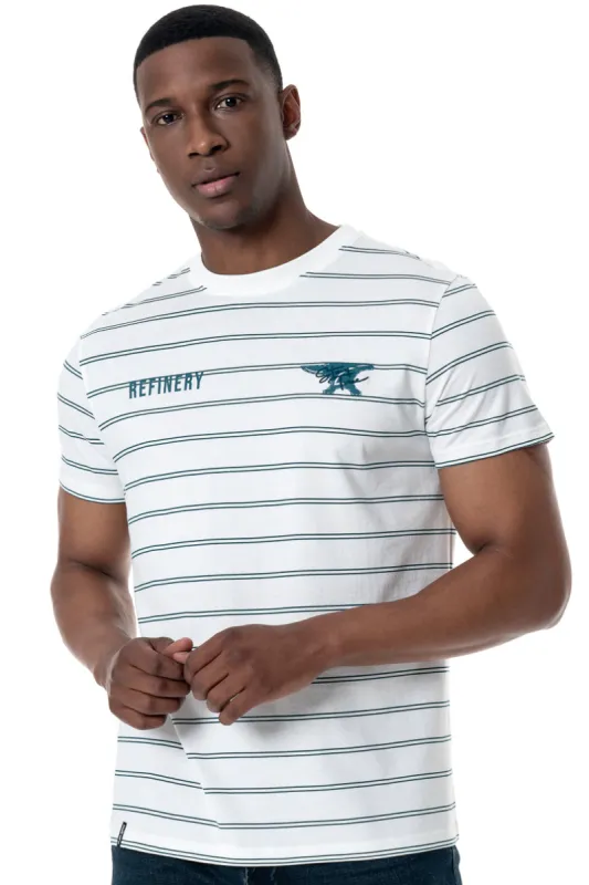 Striped T-Shirt _ 153225 _ Off White sold by Refinery